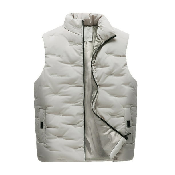 Men Autumn Winter Jacket Fashion Stand Collar Pure Color Waistcoat Vest Top Coat Men Autumn Winter Jacket Fashion Stand Collar Pure Color Waistcoat Vest Top Coat
